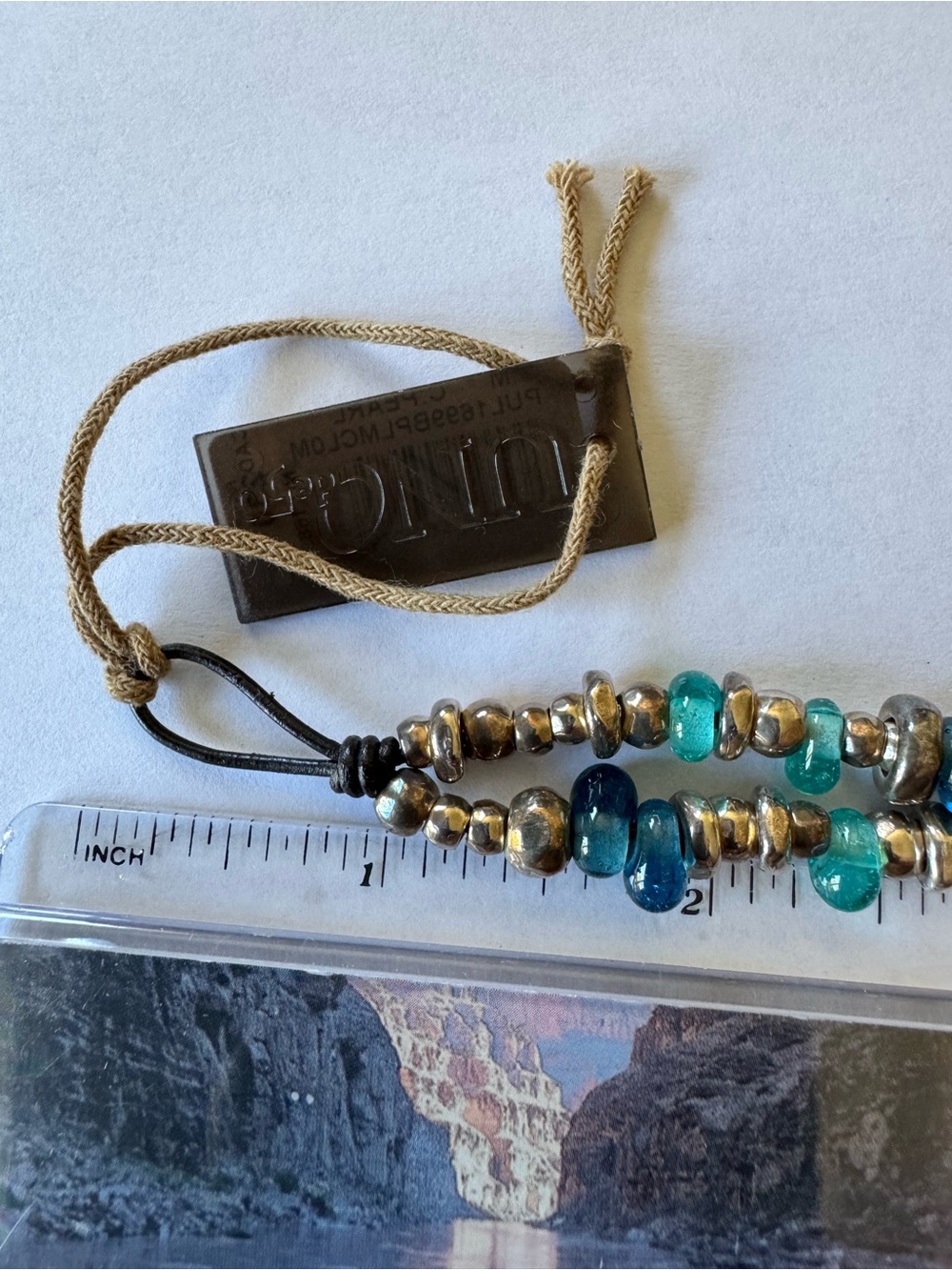 UNO de 50 Silver Crescent Bracelet with Turquoise and Pearl Accents - Picture 5 of 8
